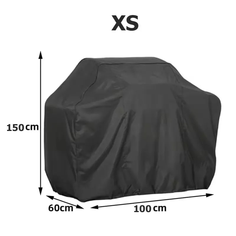 Outdoor BBQ Cover, Waterproof Plastic Grill Cover, Black or Grey, Multiple Sizes - black 60x100x150cm