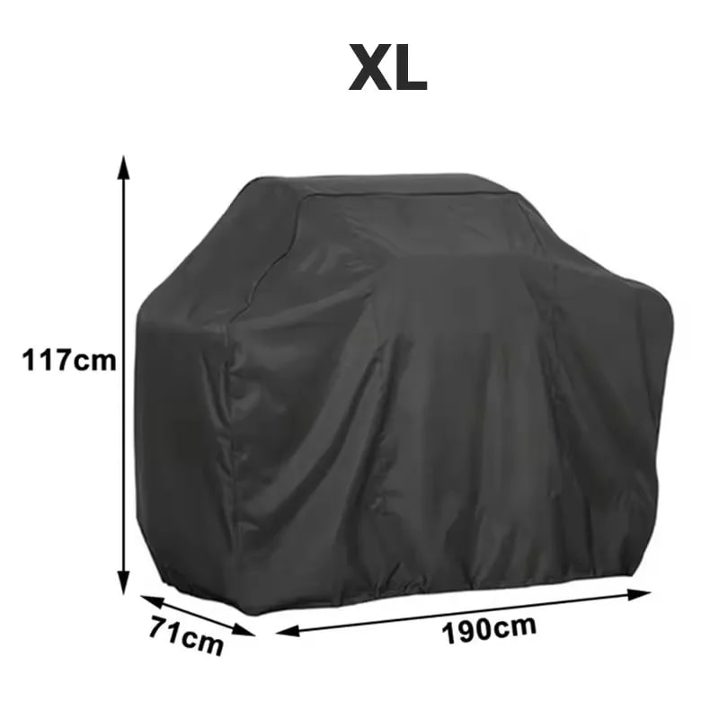 Outdoor BBQ Cover, Waterproof Plastic Grill Cover, Black or Grey, Multiple Sizes - black 71x117x190cm