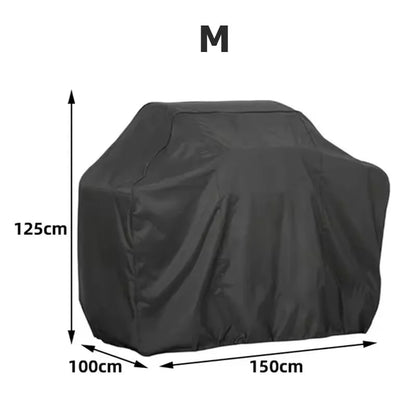 Outdoor BBQ Cover, Waterproof Plastic Grill Cover, Black or Grey, Multiple Sizes - black 100x125x150cm