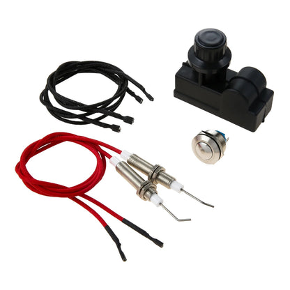 Gas Grill Igniter Kit with Push-Button Switch, AA Battery and 2 Electrodes