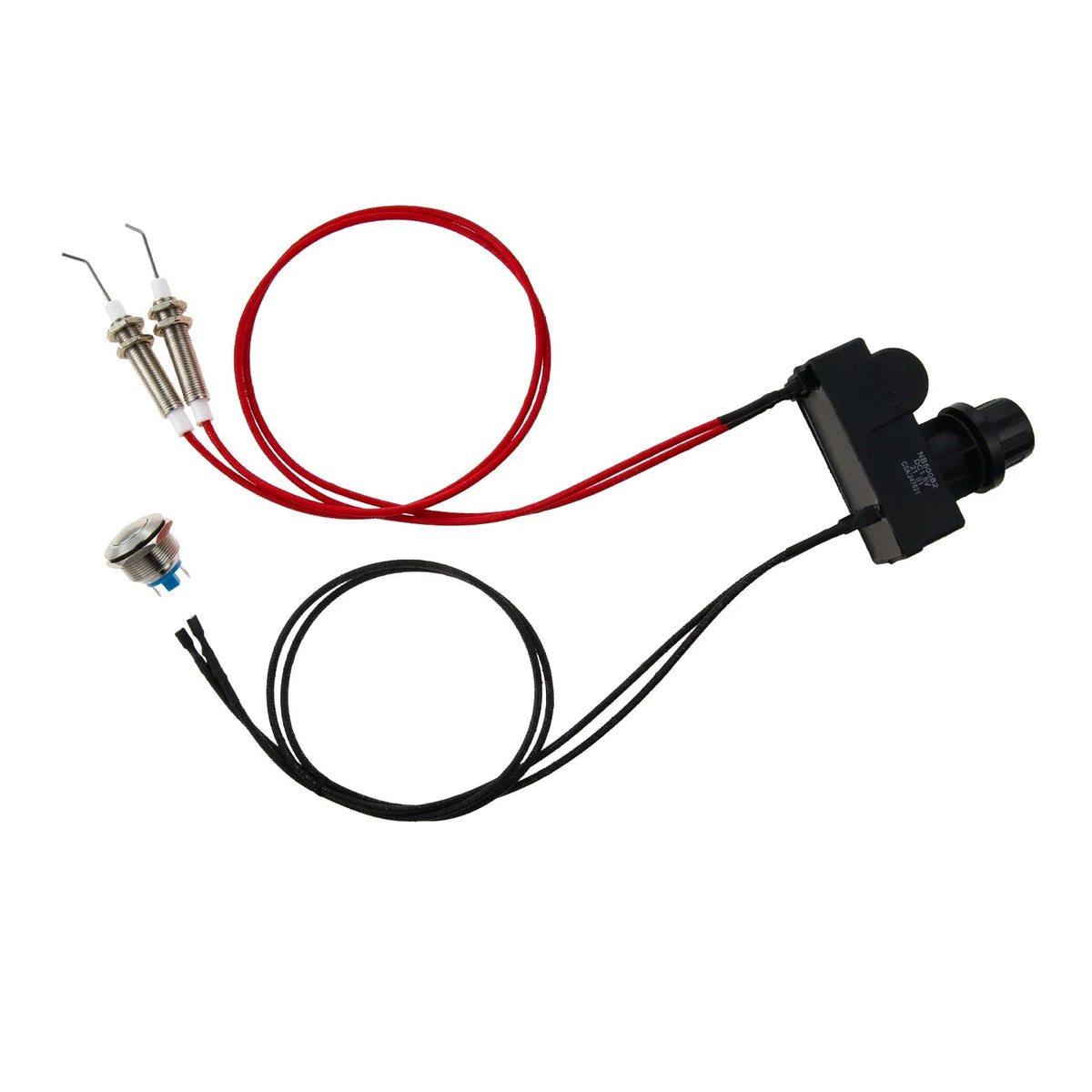Gas Grill Igniter Kit with Push-Button Switch, AA Battery and 2 Electrodes