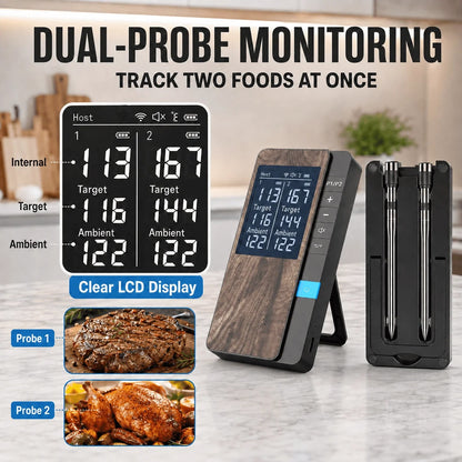 Wireless Meat Thermometer with Bluetooth App, LCD Host and 1/2/4 Probes