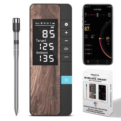 Wireless Meat Thermometer with Bluetooth App, LCD Host and 1/2/4 Probes - 1 Probe