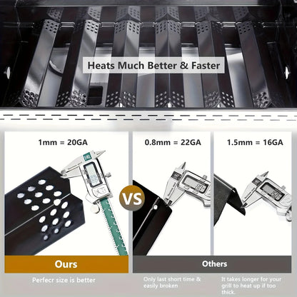 14.6 Inch Porcelain Steel Grill Heat Plates, Burner Covers, 3/4/5 Pack