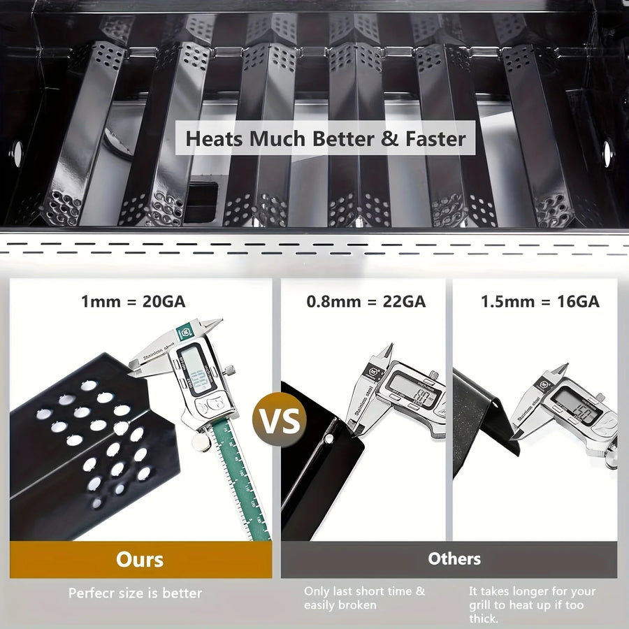 14.6 Inch Porcelain Steel Grill Heat Plates, Burner Covers, 3/4/5 Pack