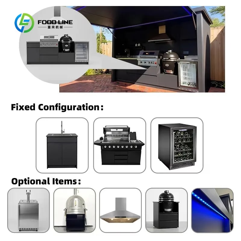 bbqdeals Stainless Steel Outdoor Kitchen Pod Shed with Roller Shutter