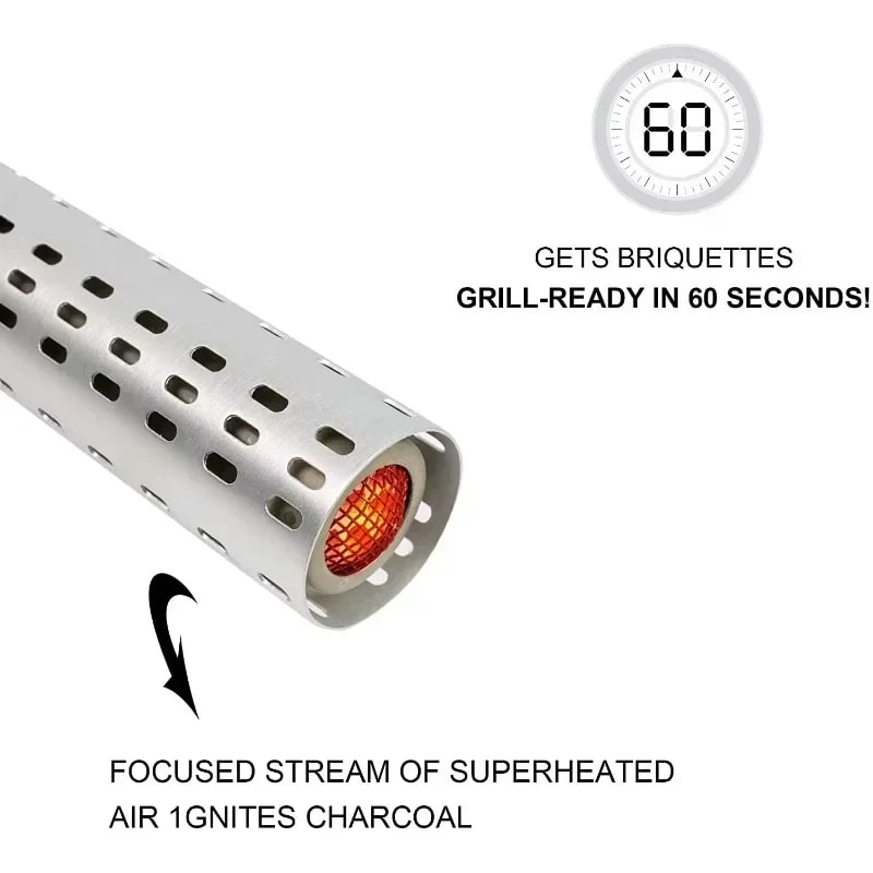Electric Charcoal Lighter, 230V UK Plug, 2000W, 600°C Aluminium Alloy Tube