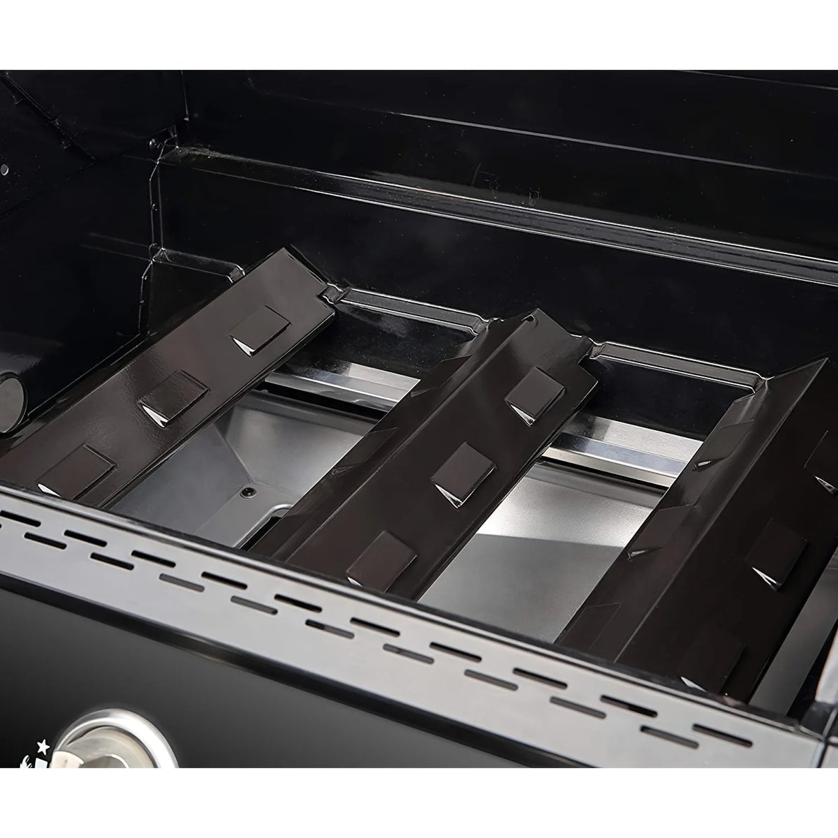 14.6in Grill Heat Plates, Porcelain Steel Burner Covers, 37 x 11cm