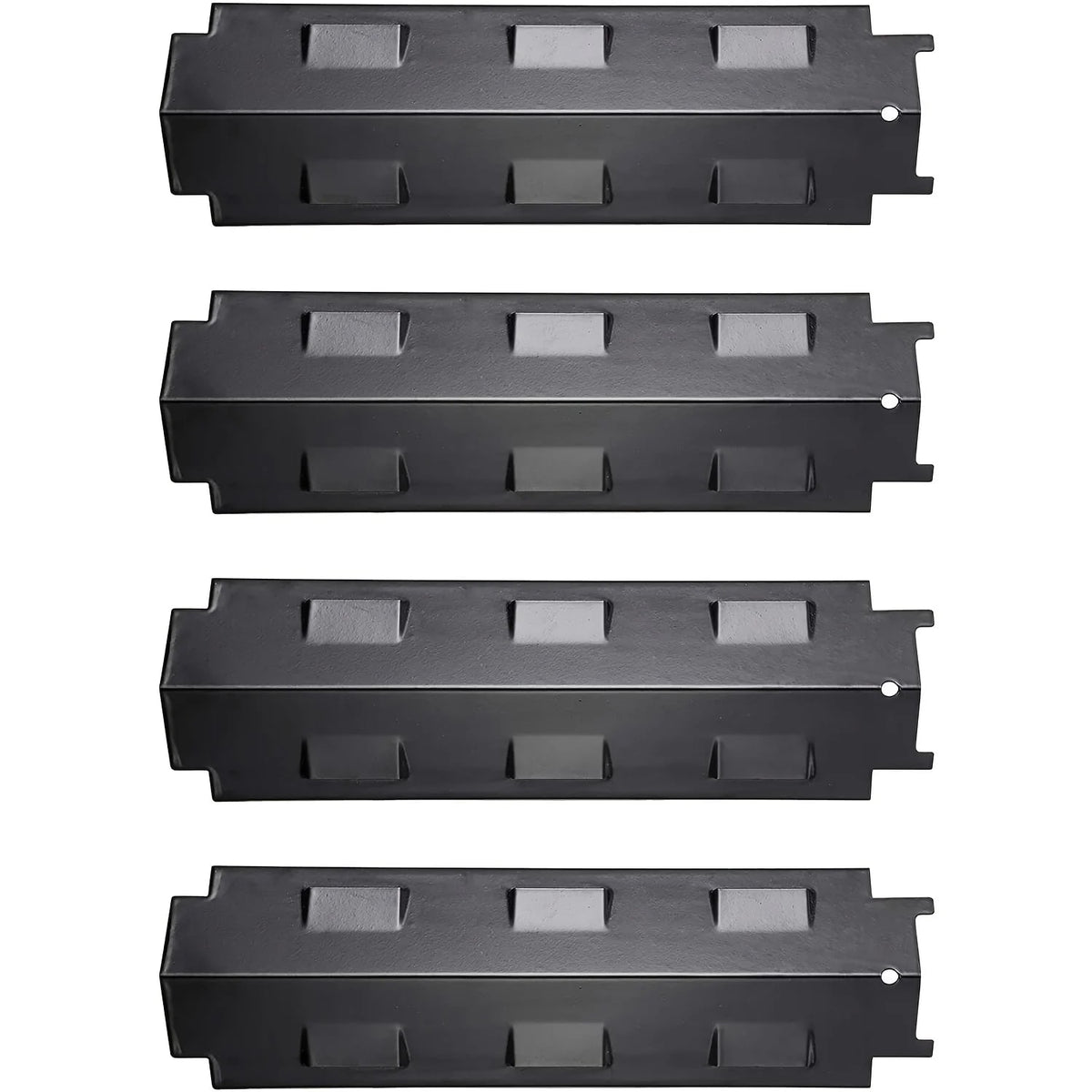 14.6in Grill Heat Plates, Porcelain Steel Burner Covers, 37 x 11cm - 4pcs