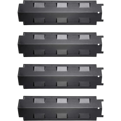 14.6in Grill Heat Plates, Porcelain Steel Burner Covers, 37 x 11cm - 4pcs