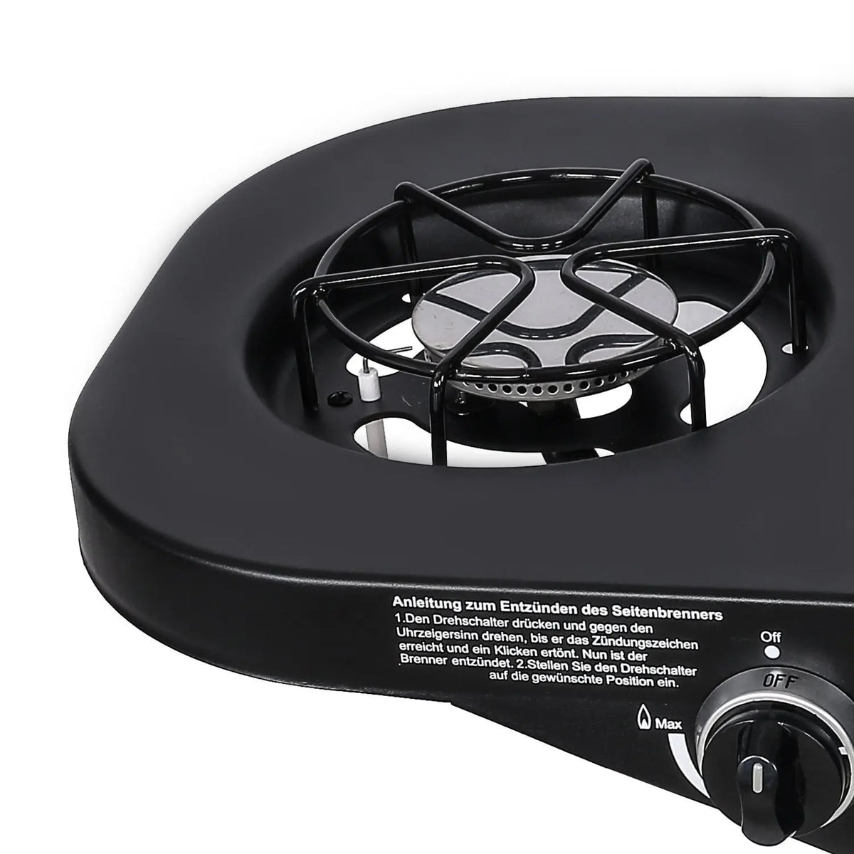 Outdoor Gas BBQ Grill, 2 Burners with Side Burner, Trolley, Warming Rack, 110 x 50 x 100cm
