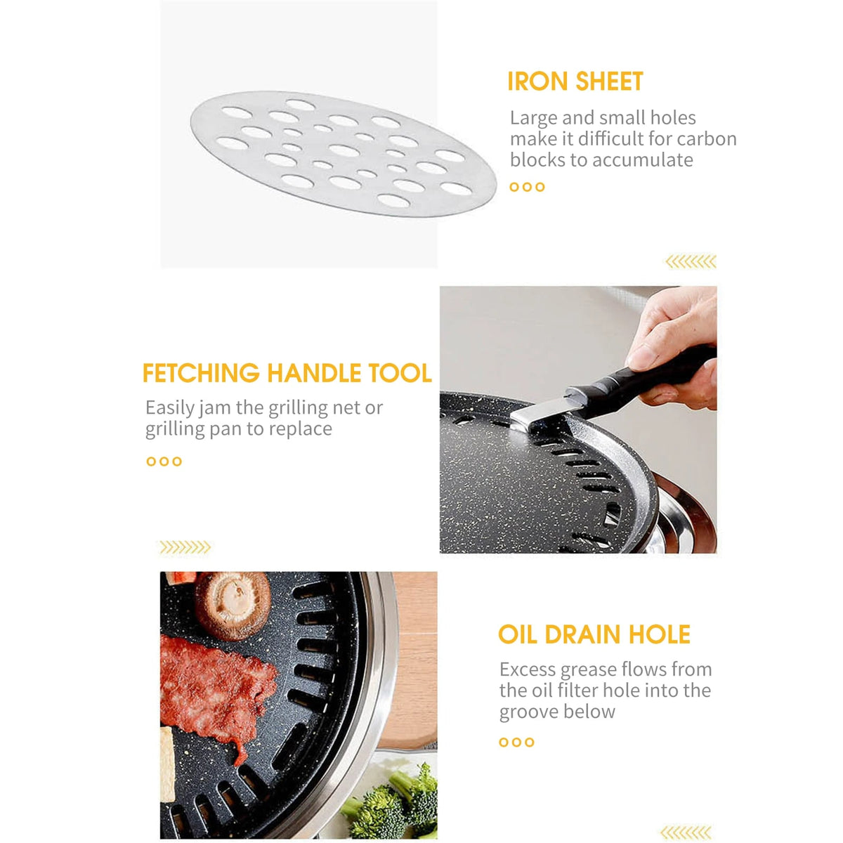 13 Inch Korean Charcoal BBQ Grill, Round Metal Tabletop Grill, Silver