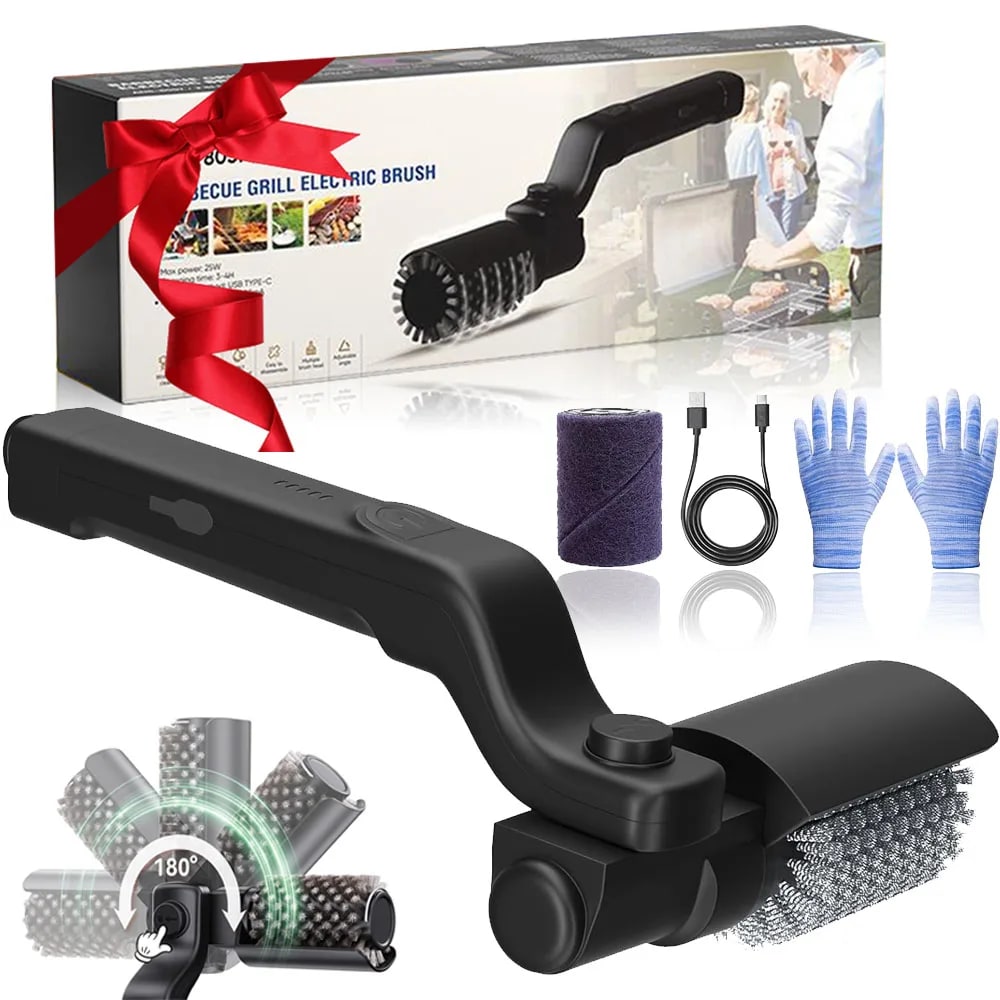 Electric BBQ Grill Brush, Bristle-Free Metal Cleaner, 2600mAh USB Rechargeable