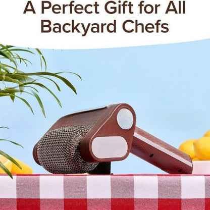 Rechargeable Electric BBQ Grill Cleaning Brush with Stainless Steel Roller and LED, 350 RPM
