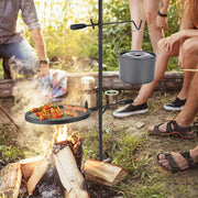 Swivel Campfire Grill Steel Grate, Height Adjustable Folding Fire Pit Rack