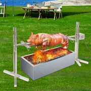53in Stainless Steel Electric BBQ Rotisserie, 40kg Load, UK Plug