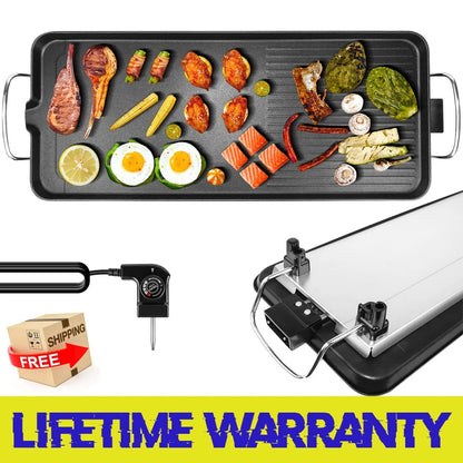 Electric Teppanyaki Grill Hot Plate, 73.5cm, 2000W Non-Stick Tabletop Griddle