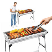Home Harbour H1 Foldable Stainless Steel Charcoal BBQ Grill 73 x 33cm