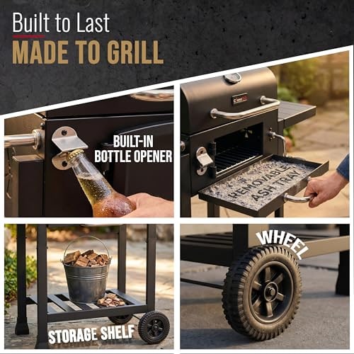 bbqdeals CosmoGrill Jr Smoker Charcoal BBQ with 43cm Grilling Area,