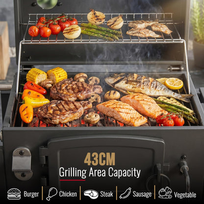 bbqdeals CosmoGrill Jr Smoker Charcoal BBQ with 43cm Grilling Area,