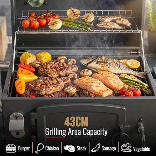 bbqdeals CosmoGrill Jr Smoker Charcoal BBQ with 43cm Grilling Area,