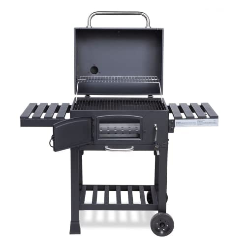 CosmoGrill XL Charcoal Smoker Barbecue with Adjustable Coal Tray and Thermometer