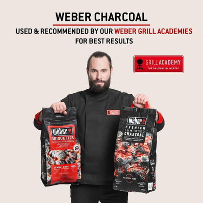 Weber Charcoal Briquettes 8kg, Natural BBQ Fuel, Up to 3 Hours
