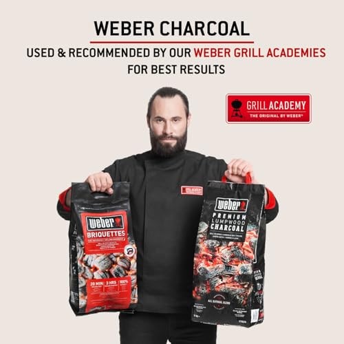 Weber Charcoal Briquettes 8kg, Natural BBQ Fuel, Up to 3 Hours