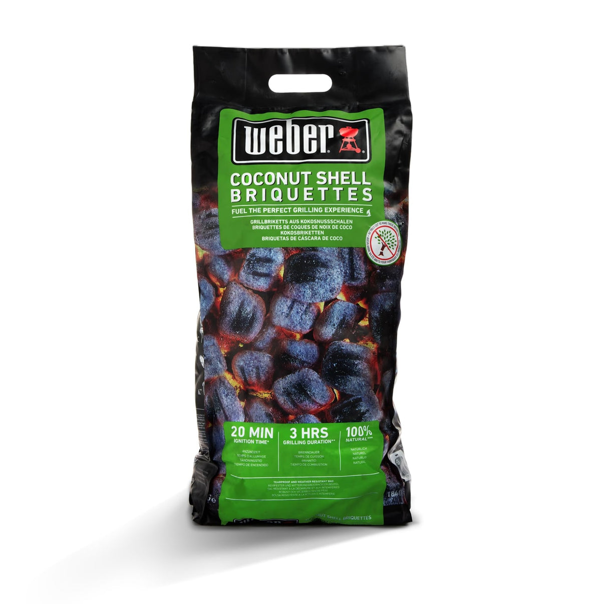 Weber Charcoal Briquettes 8kg, Natural BBQ Fuel, Up to 3 Hours - 4 kg / Coconut briquettes