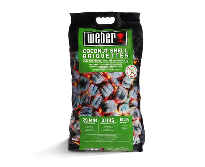 Weber Charcoal Briquettes 8kg, Natural BBQ Fuel, Up to 3 Hours - 8 kg / Coconut briquettes