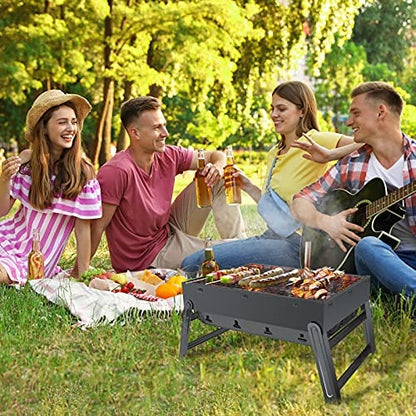 Kizmyee Portable Folding Charcoal Barbecue Grill, Black, TL-372