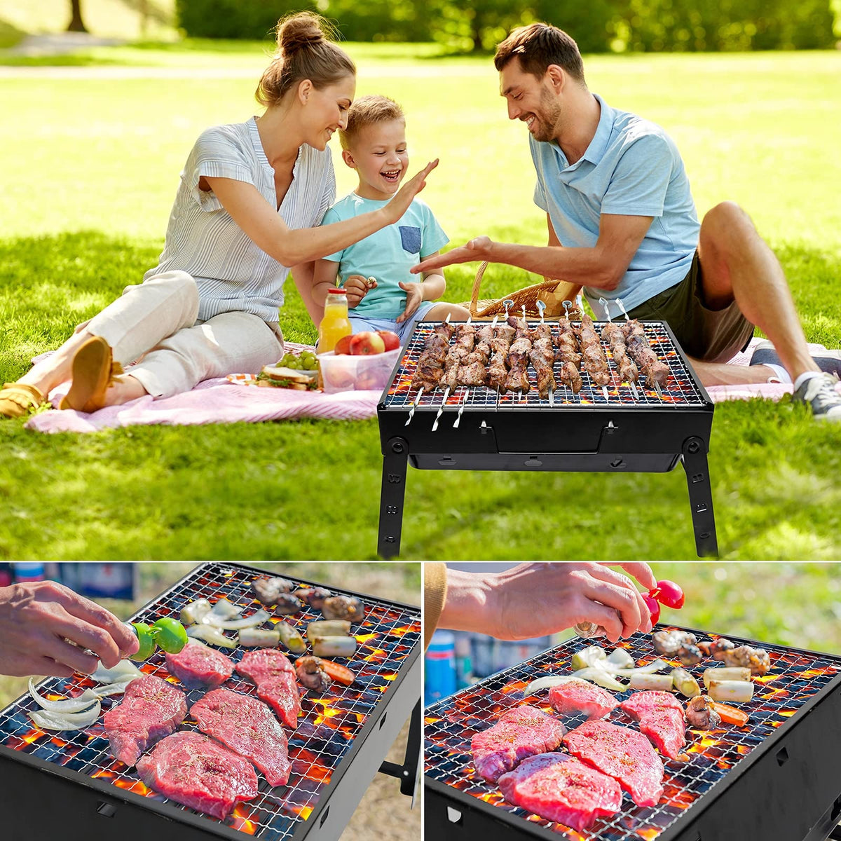 Kizmyee Portable Folding Charcoal Barbecue Grill, Black, TL-372