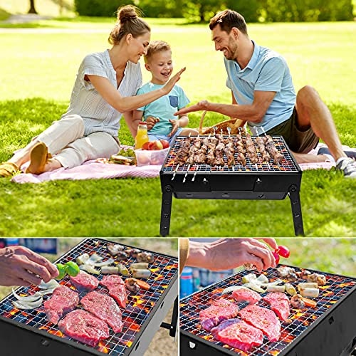 Kizmyee Portable Folding Charcoal Barbecue Grill, Black, TL-372