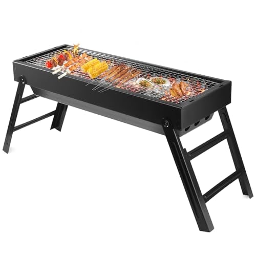 Kizmyee Portable Folding Charcoal Barbecue Grill, Black, TL-372 - Model:600