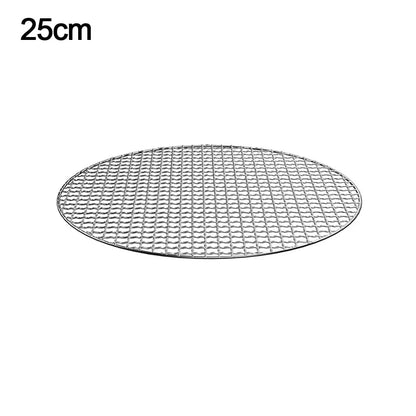 Round Iron BBQ Grill Rack, Reusable Cooking Grate, 24-40cm - 25cm