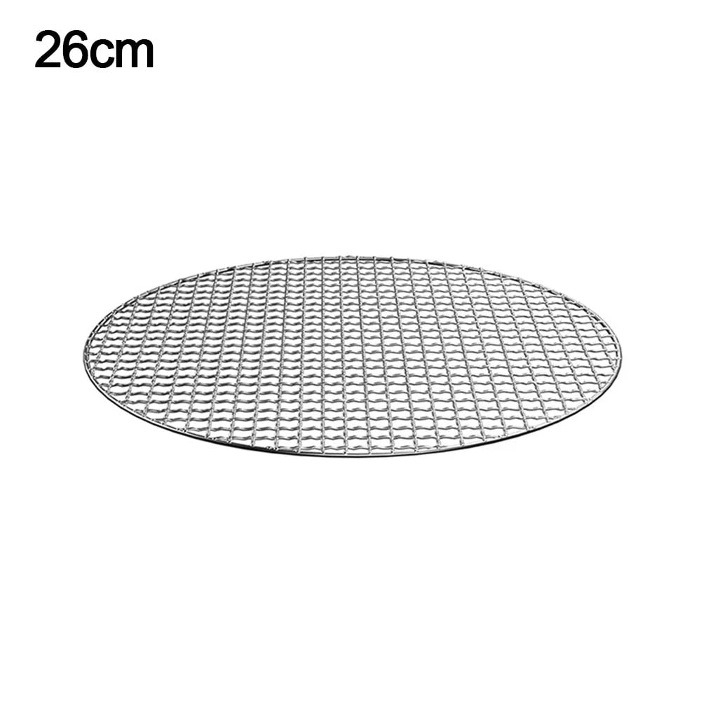 Round Iron BBQ Grill Rack, Reusable Cooking Grate, 24-40cm - 26cm