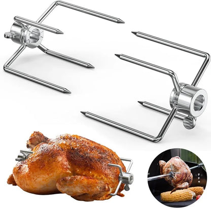 Rotisserie Meat Forks, 304 Stainless Steel, 4-Prong BBQ Replacement Forks