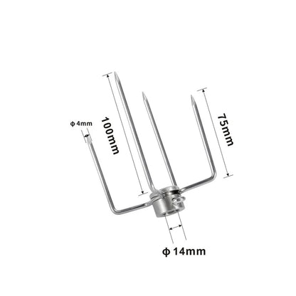 Rotisserie Meat Forks, 304 Stainless Steel, 4-Prong BBQ Replacement Forks - 14x75x100mm-1pcs