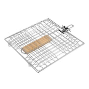 Steel Fish Grilling Basket for BBQ, Silver, 47 x 23 x 2.5 cm