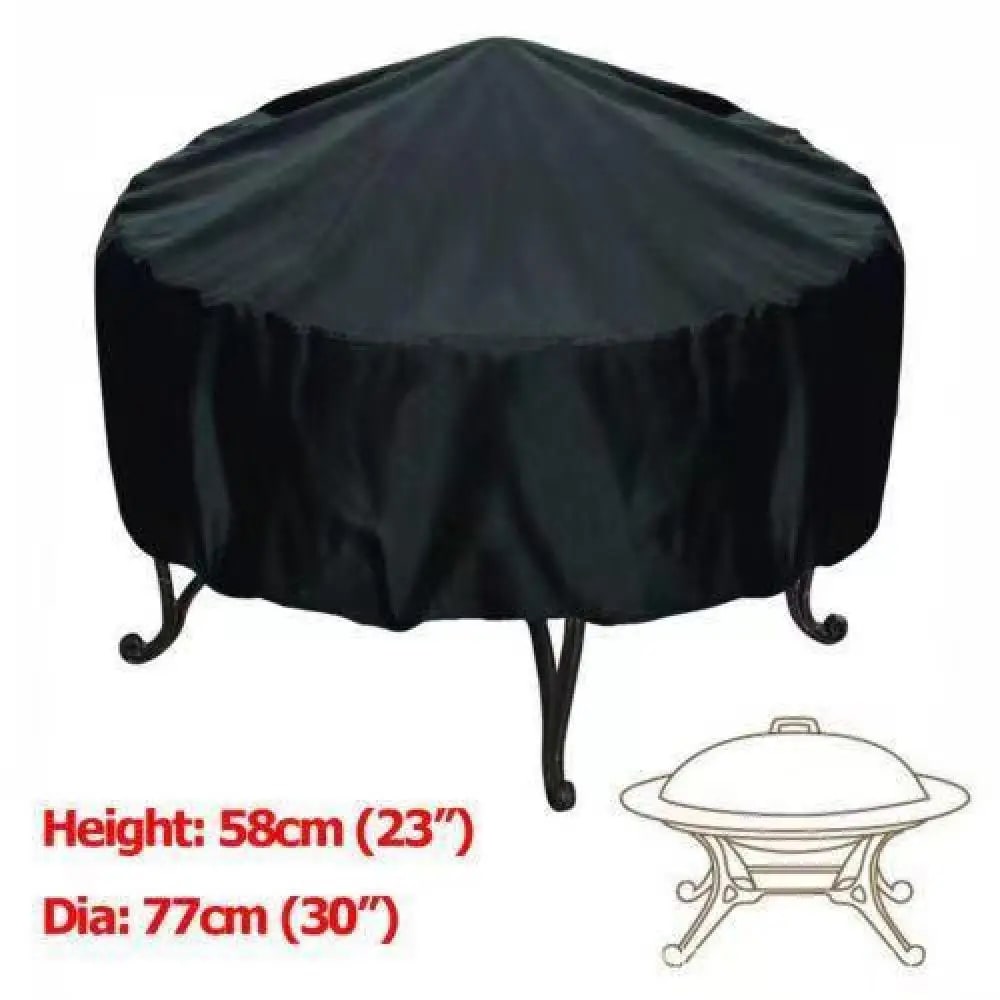 Round BBQ Grill Cover, Waterproof Oxford Fabric, 9 Sizes