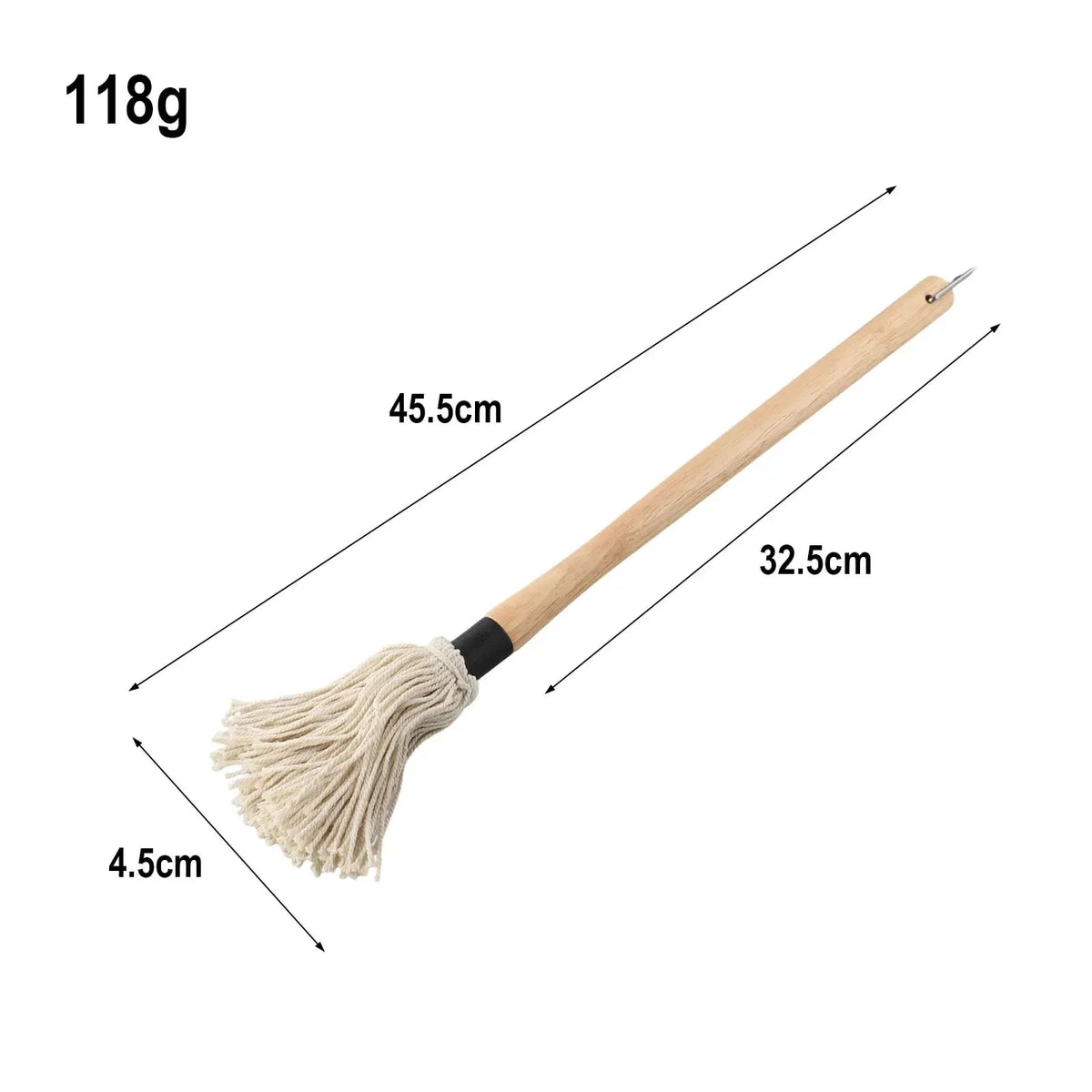 BBQ Basting Mop with Cotton Fibres and Wooden Handle - A