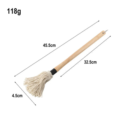 BBQ Basting Mop with Cotton Fibres and Wooden Handle - A