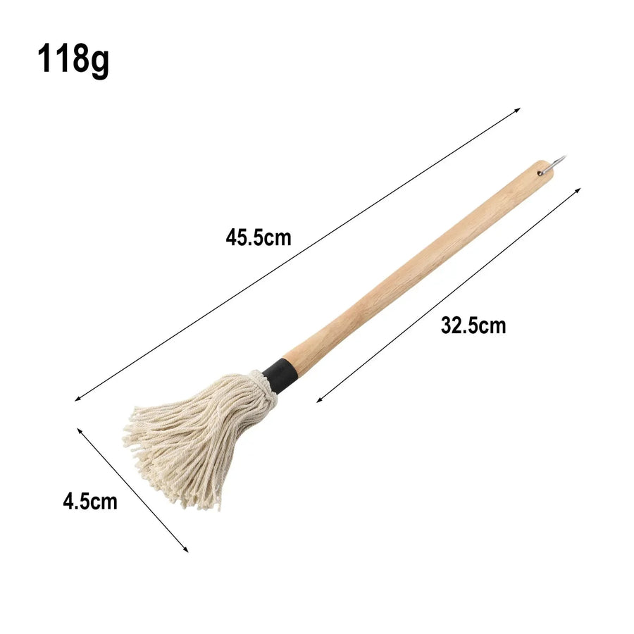 BBQ Basting Mop with Cotton Fibres and Wooden Handle