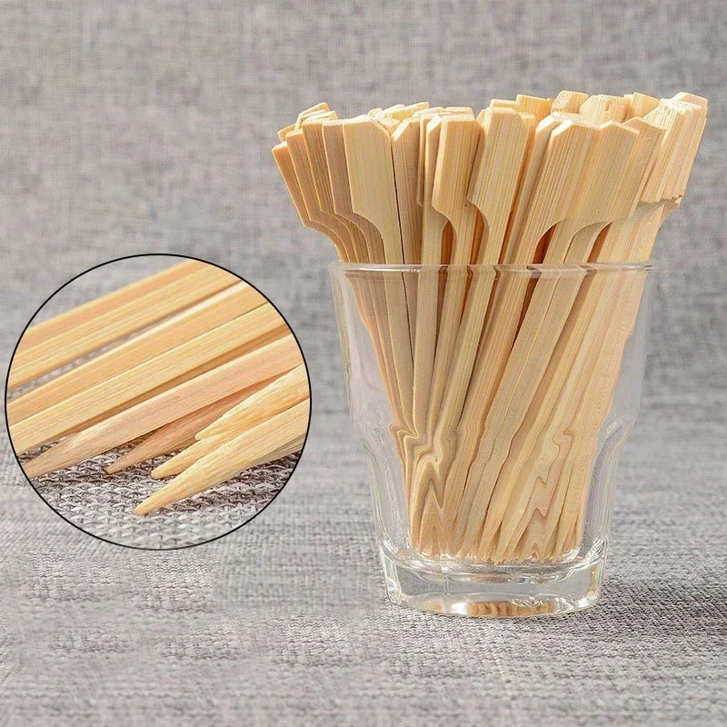 Wood BBQ Skewers with Handles, 100 Pack, 9cm or 18cm
