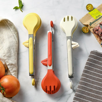 Stainless Steel Food Tongs, 253 x 60 mm, BBQ, Kitchen & Camping