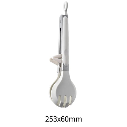 Stainless Steel Food Tongs, 253 x 60 mm, BBQ, Kitchen & Camping - 1Pcs White