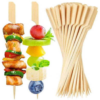 Bamboo BBQ Skewers, Paddle Handle, 9-30cm, 100 Pack