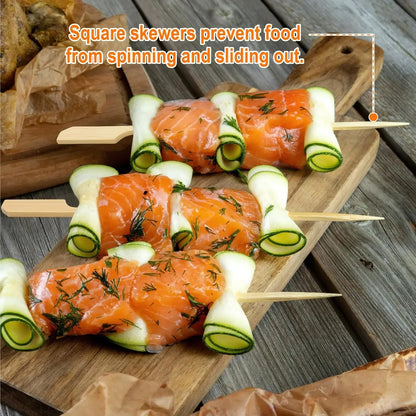 Bamboo BBQ Skewers, Paddle Handle, 9-30cm, 100 Pack