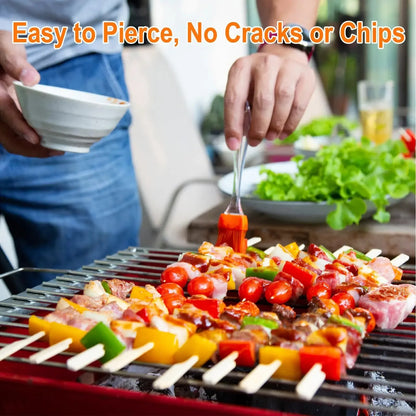 Bamboo BBQ Skewers, Paddle Handle, 9-30cm, 100 Pack