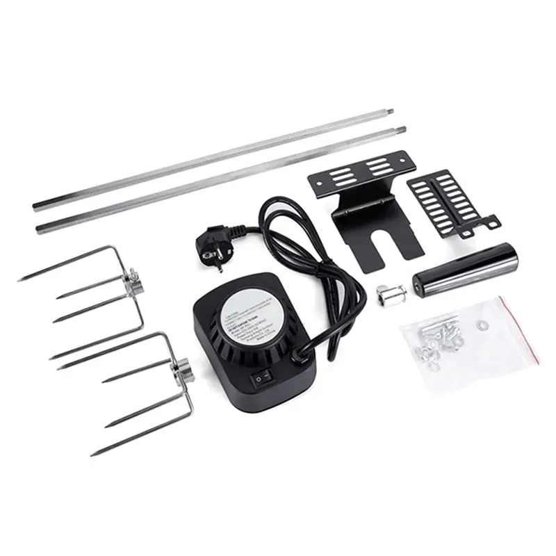 Electric BBQ Rotisserie Kit A25F with Metal Spit Rods and Meat Forks